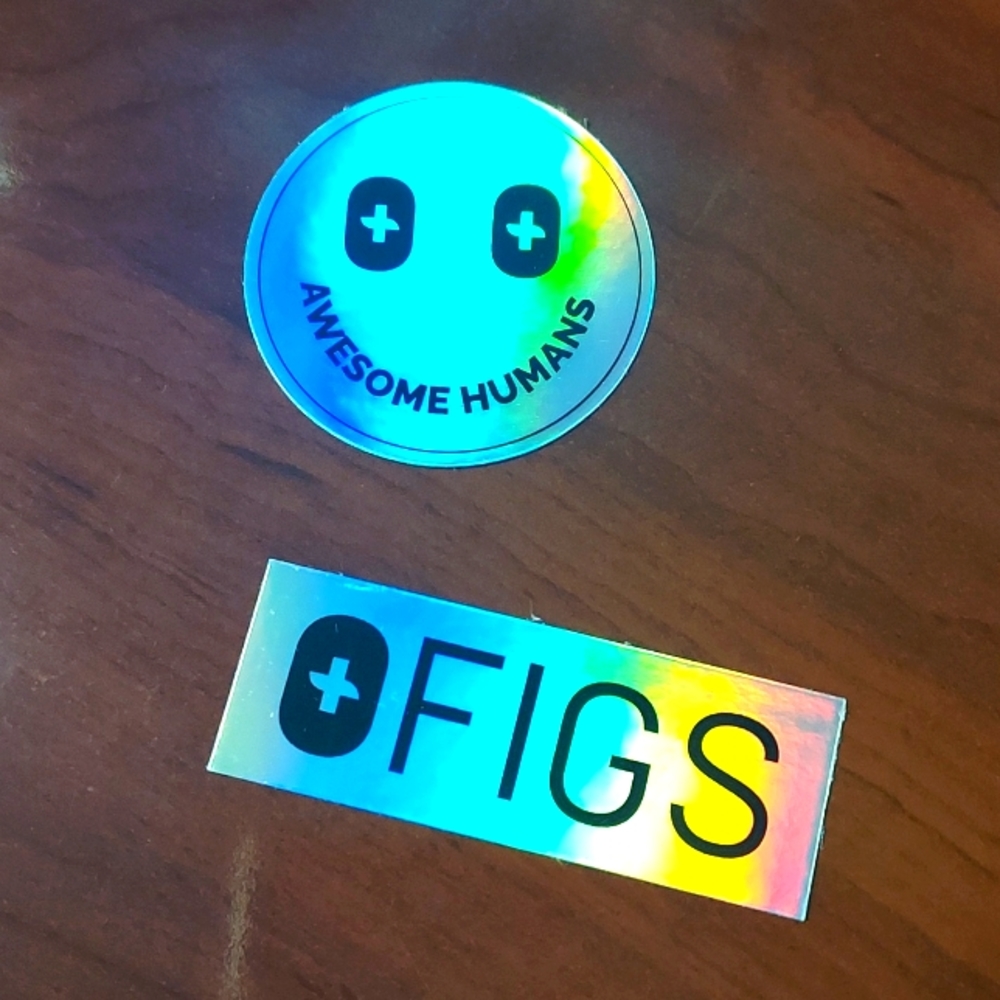 Figs scrubs stickers- Iridescent (color changing) set of 2